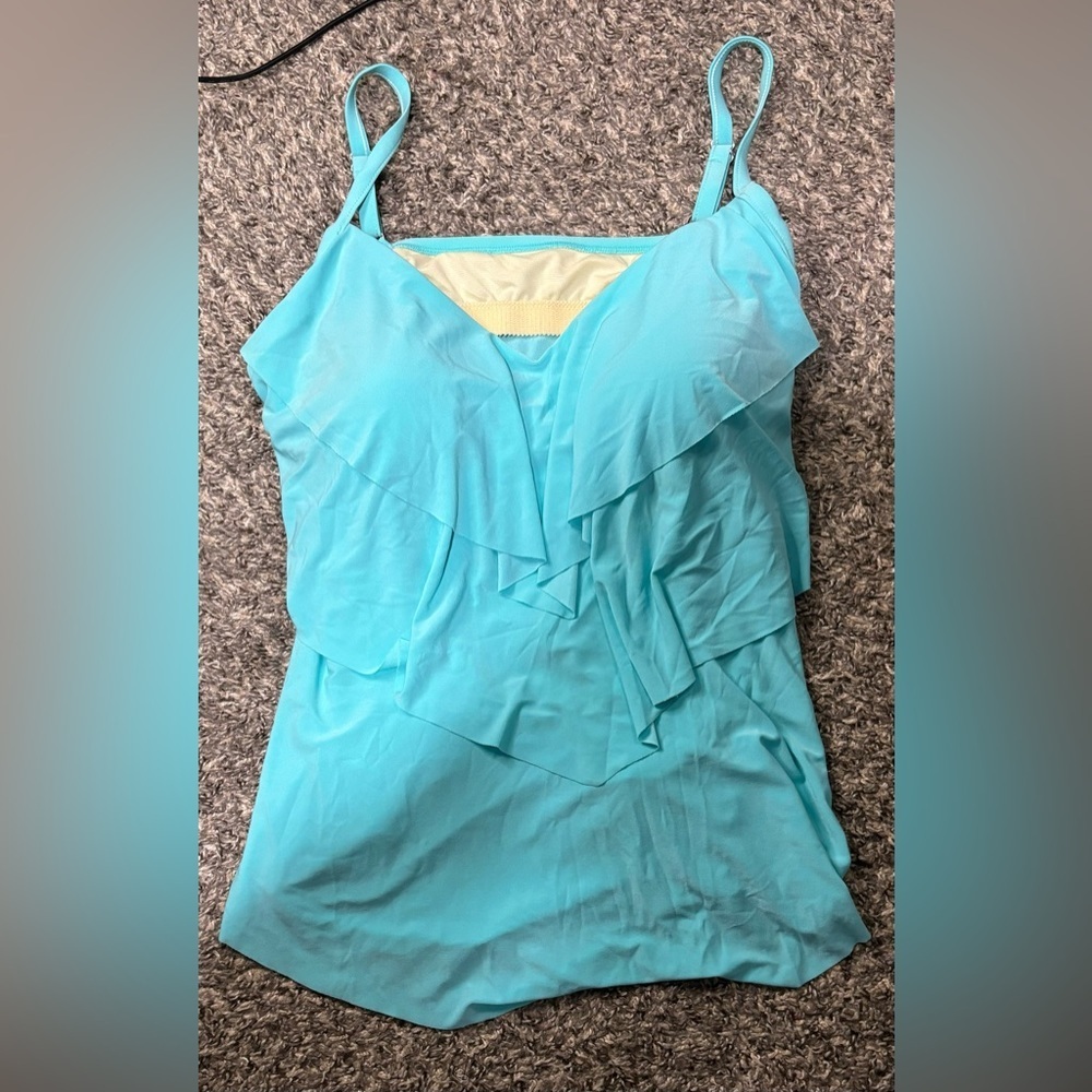 Aqua Green Blue Tankini Top NWT
